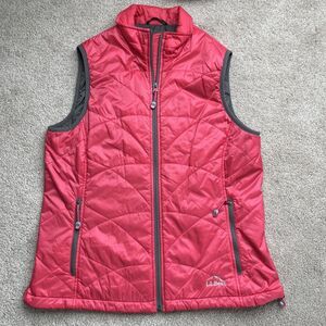 LL Bean Primaloft Packaway Vest Womens Medium Pink Packable Lightweight Outdoors